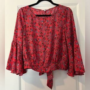 Red Floral Top